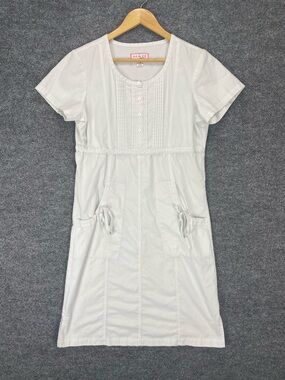 Koi Kathy Peterson Nurse Uniform Dress Scrubs Women S White Button Front Pockets